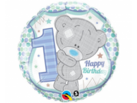 1 Год мальчику с мишкой «Happy Birthday», круглый
