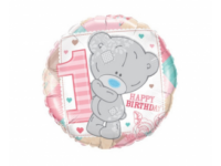 1-Aasta-tudrukule-kaisukaruga-Happy-Birthday-ummargune-QL-20776 1 Year girl with a teddy bear «Happy Birthday», round