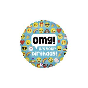 Воздушный шарик Emoji «OMG! It's your Birthday»