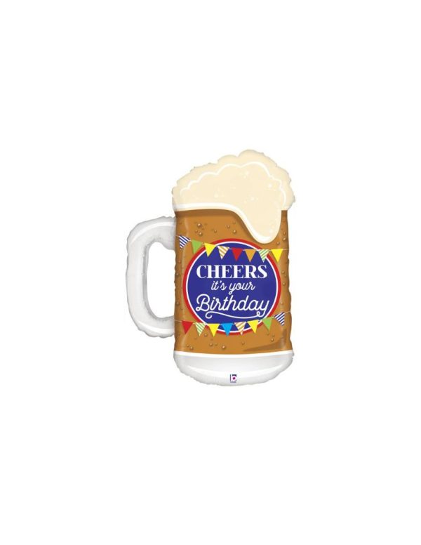 34-51x74-cm-saludos-cumpleanos-cerveza-trasparente-evoh-te Фольгированный шар пивной стакан «CHEARS IT'S YOUR BIRTHDAY»
