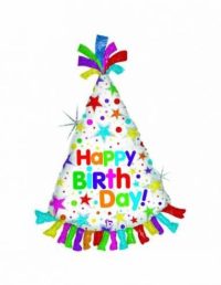 Фольгированный шар праздничный колпачок «HAPPY BIRTHDAY!»