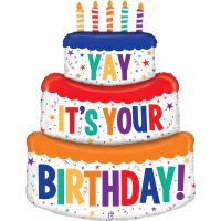 Fooliumist õhupall tort «HAPPY BIRTHDAY»