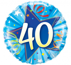 40 aastat, sinine, ümmargune