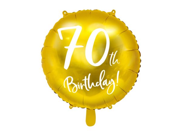 Foil balloon «70th BIRTHDAY», gold, round