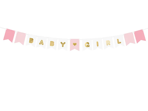 Banner "BABY GIRL" made of paper