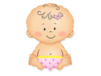 Foil balloon «Baby Girl», pink