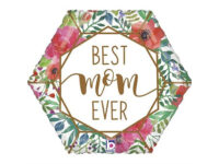 Фольгированный шар «BEST MOM EVER», с цветами