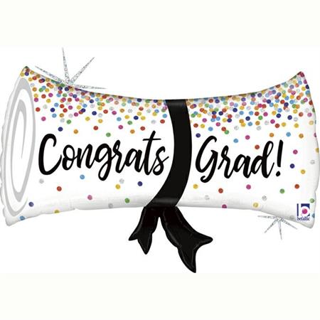 Diploma ««CONGRATS GRAD!», white
