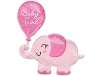 Elevant-baby-girl-roosa Фольгированный шар «СЛОНИК С ШАРИКОМ BABY GIRL» розовый