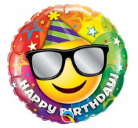Эмодзи в очках «Happy Birthday»