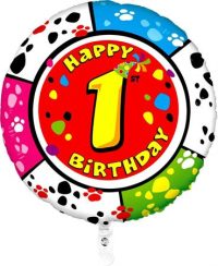 Фольгированный шар «HAPPY BIRTHDAY 1», круглый