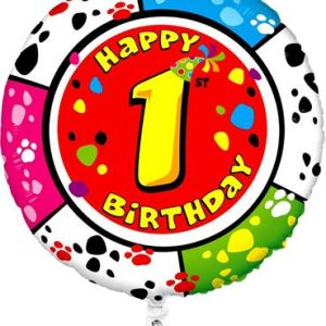 Happy-Birthday-1-ummargune-GR-2141-1WE-P Foil balloon "WELCOME BABY GIRL", round