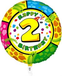 Fooliumist õhupall "HAPPY BIRTHDAY 2" ümmargune