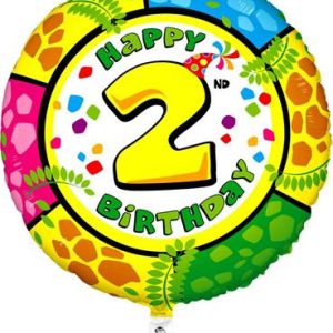 Foil balloon "HAPPY BIRTHDAY 2" round