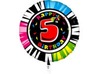 Фольгированный шар "HAPPY BIRTHDAY 5" круглый