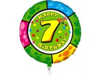 Фольгированный шар "HAPPY BIRTHDAY 7" круглый
