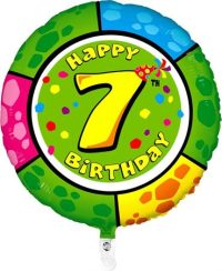 Fooliumist õhupall "HAPPY BIRTHDAY 7" ümmargune
