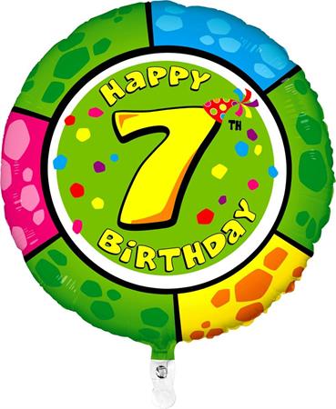 Fooliumist õhupall "HAPPY BIRTHDAY 7" ümmargune