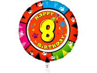 Happy-Birthday-8-ummargune-GR-2148-1WE-P Fooliumist õhupall "HAPPY BIRTHDAY 8" ümmargune