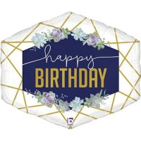 Фольгированный шар «HAPPY BIRTHDAY», с цветами