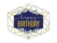 Happy-Birthday-lillega-GR-35851-P Fooliumist õhupall «HAPPY BIRTHDAY», lilledega