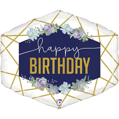 Foil balloon «HAPPY BIRTHDAY», with flowers