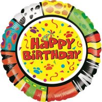 Fooliumist õhupall "HAPPY BIRTHDAY" ümmargune