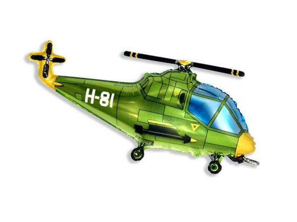 Fooliumist õhupall «Helikopter», roheline