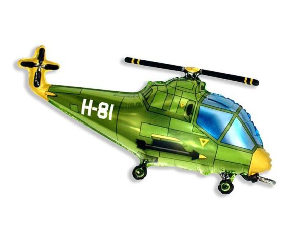 Fooliumist õhupall «Helikopter», roheline