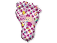 Foil balloon, baby foot «It's a girl», pink