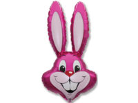Foil balloon «Bunny», a head, pink