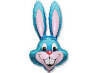 Foil balloon «Bunny», a head, blue