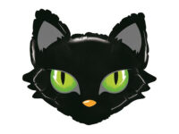 Foil balloon, head «CAT», black