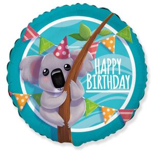 Koala-Happy-Birthday-ummargune-401603 Foil balloon "NUMBER 2" silver