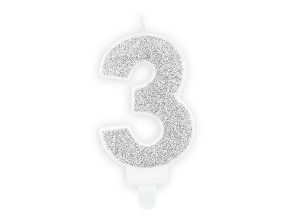 Candle number «3», silver