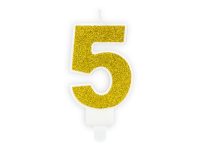Candle number «5», gold
