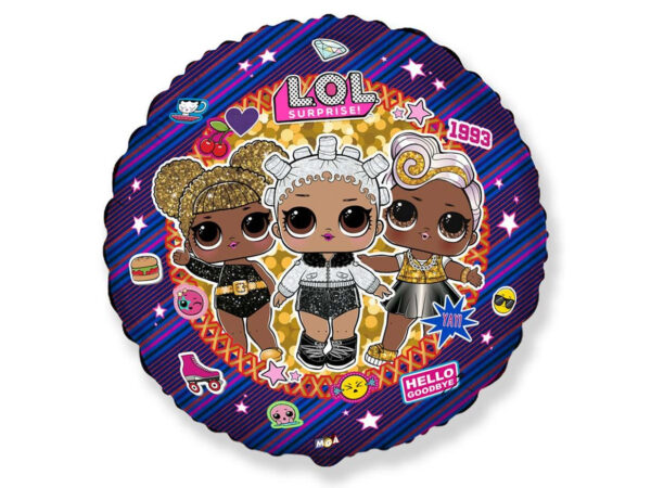 Фольгированный шар «Куклы LOL», круглый