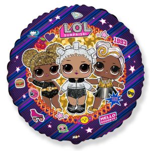 «Happy birthday», balloons, round, holographic