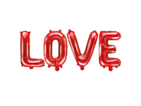 Tähed «LOVE», fooliumist, punane
