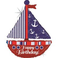 Фольгированный шар корабль «HAPPY BIRTHDAY!»