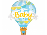 Lendav-ohupall-Welcome-Baby-sinine-QL-78654 Fooliumist õhupall «WELCOME BABY», sinine