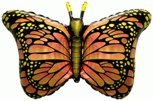 Foil balloon «Butterfly», orange