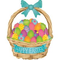 Fooliumist õhupall lihavõttekorv «HAPPY EASTER»
