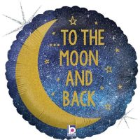 «Love you to the moon and back» , sinine, holograafiline