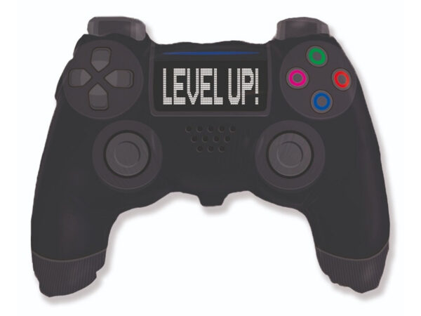 Mangupult-901840 Foil balloon «GAME CONTROLLER LEVEL UP», black