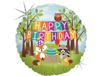 Metsloomad-Happy-birthday-ummargune-holograafiline-GR-36178H-P Woodland «Happy birthday» round, holographic