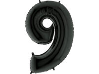 Foil balloon "NUMBER 9" black