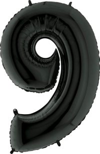 Foil balloon "NUMBER 9" black