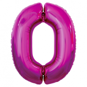 Number-0-fuksia-FG-C85R0 Фольгированный шар "ЦИФРА 1" розовый, с короной