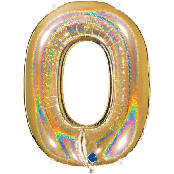 Fooliumist õhupall "NUMBER 0" kuldne särav